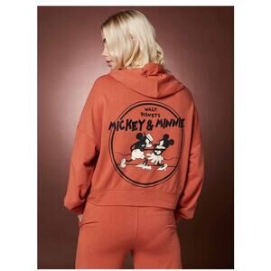 Disney Store Mickey Minnie Retro Embroidered Cropped Top Jacket Shirt Size Small